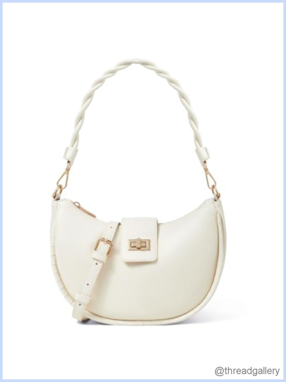 PU Leather Crescent Crossbody Saddle Bag Hobo Shoulder Handbag